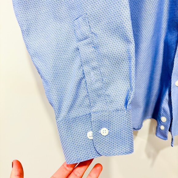 PRONTO UOMO Light Blue Patterned Button-Up Shirt | Men’s XL * - Picture 4 of 8